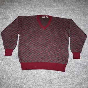 VTG 90s Giorgio Di Firenze Red Made In Italy Pullover Sweater Size L Wool‎ Blend